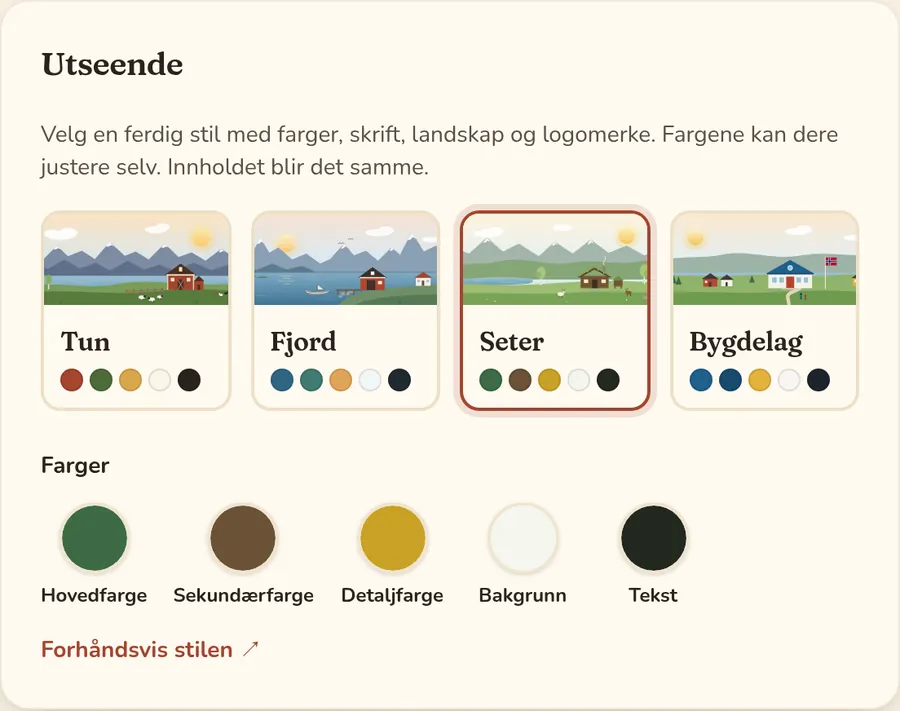 Valg av stil og farger